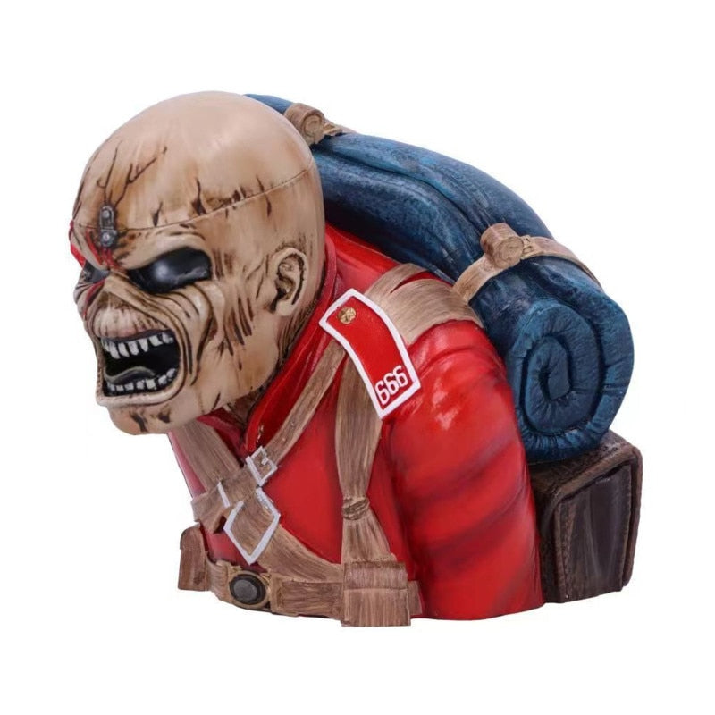 12cm IronMaiden Band Skull Bust Ornaments Resin Crafts Figures Halloween Rock Legend Sculpture Desk Accessories Toy Home Decor acacuss