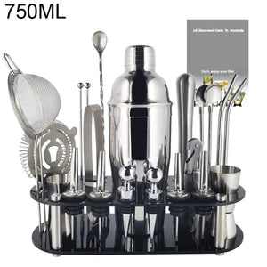 13-22Pcs 750ml 600ml Boston Cocktail Shaker Bar Tools Wine Mixer Set Bartender Cocktail Shaker Tool Kit with Holder acacuss