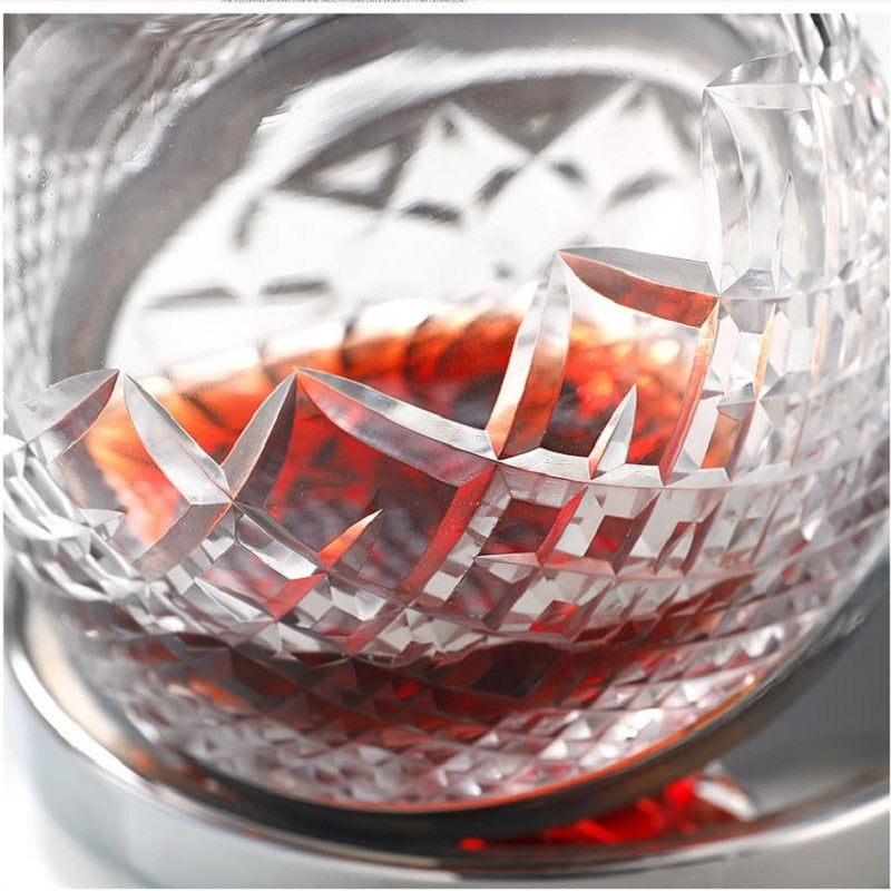 1500ml Creativity Crystal Glass Cup Rotation Tumbler Wine Aerator Decanter Glass Cup For Wine Glasses Mug Cup Creative Gifts acacuss