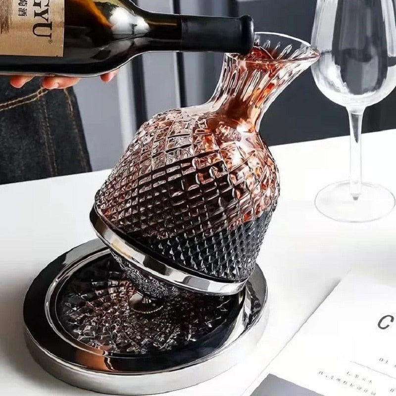 1500ml Creativity Crystal Glass Cup Rotation Tumbler Wine Aerator Decanter Glass Cup For Wine Glasses Mug Cup Creative Gifts acacuss