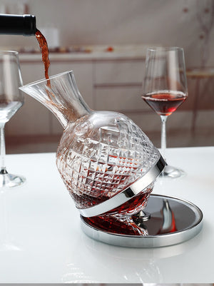 1500ml Creativity Crystal Glass Cup Rotation Tumbler Wine Aerator Decanter Glass Cup For Wine Glasses Mug Cup Creative Gifts acacuss