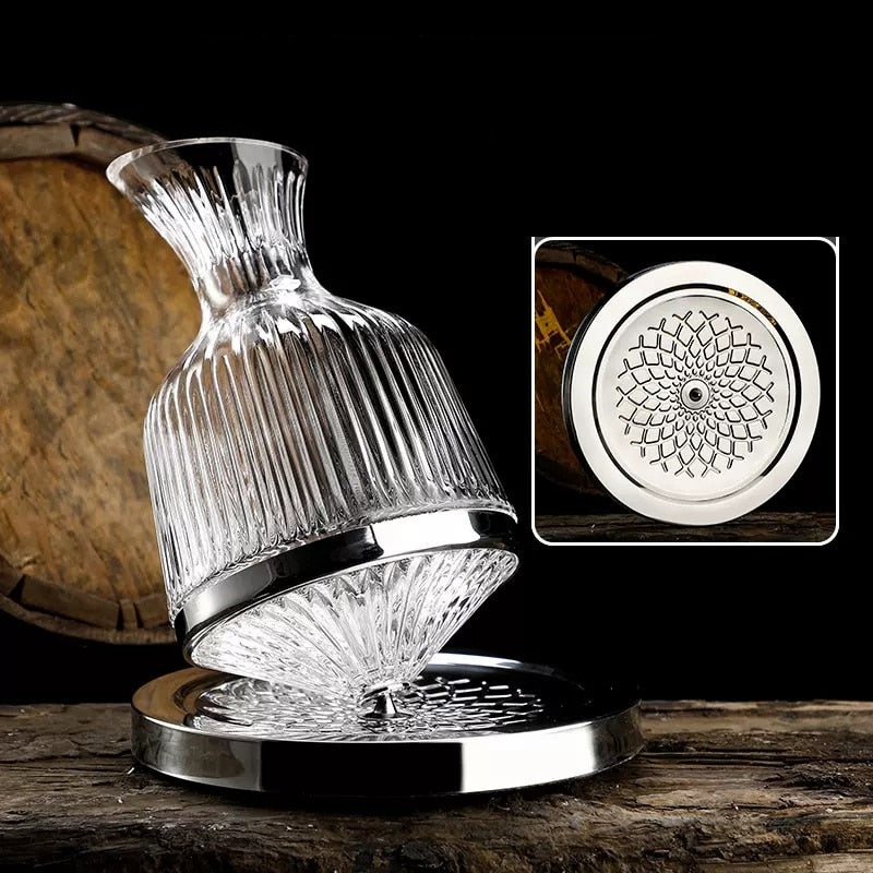 1500ml Creativity Crystal Glass Cup Rotation Tumbler Wine Aerator Decanter Glass Cup For Wine Glasses Mug Cup Creative Gifts acacuss