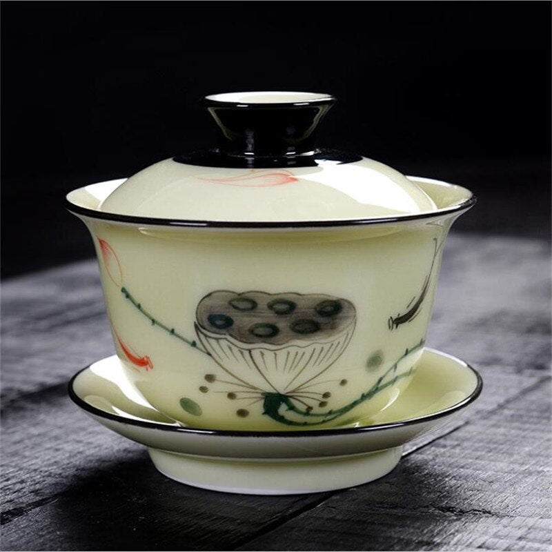 150ml Creative chinese landscape painting Gaiwan Tea Set Ceramic Teaware Sets Tea Set Teapot Teaset Tea Cups Of Tea Ceremony acacuss