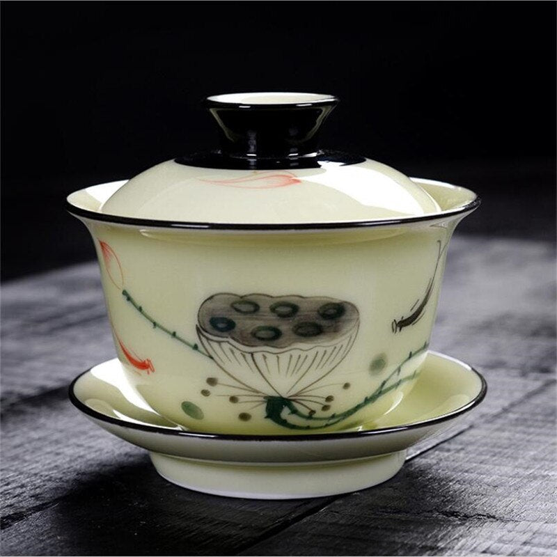 150ml Creative chinese landscape painting Gaiwan Tea Set Ceramic Teaware Sets Tea Set Teapot Teaset Tea Cups Of Tea Ceremony acacuss