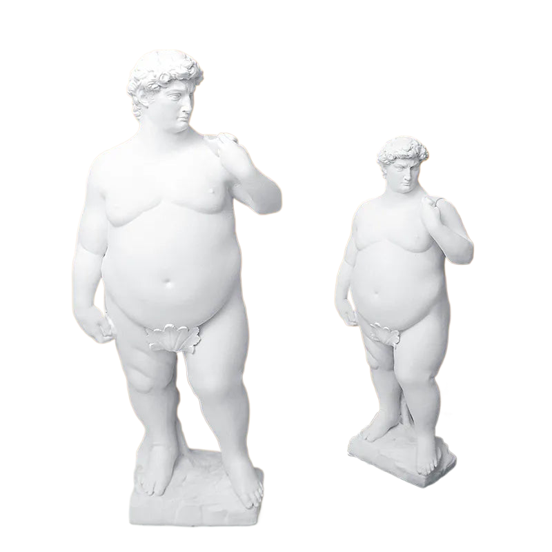 Creative Fat David Portrait Sculpture Resin Craft Human Body Abstract Statue Home Decor Desktop Ornaments Garden Art Decoration acacuss