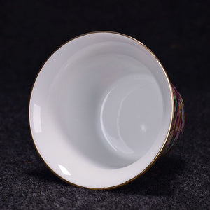 175ml Jingdezhen Exquisite Pastel Tea Tureen Handmade Gaiwan Ceramics Tea Bowl Chinese Tea set Accessories Household Drinkware acacuss