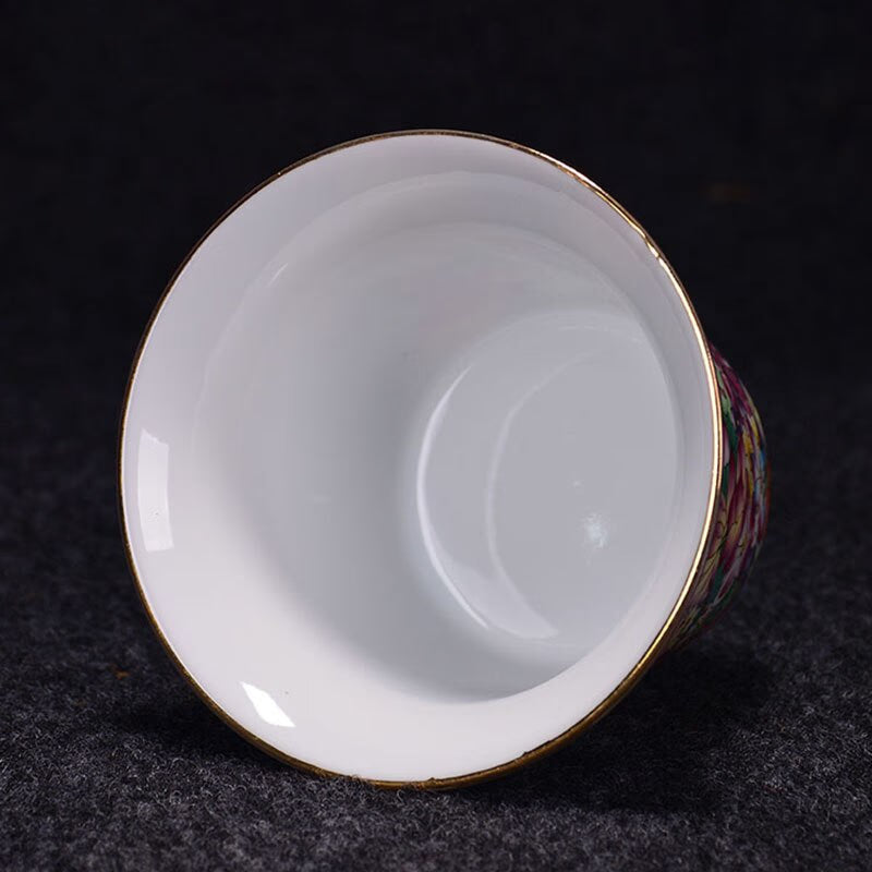 175ml Jingdezhen Exquisite Pastel Tea Tureen Handmade Gaiwan Ceramics Tea Bowl Chinese Tea set Accessories Household Drinkware acacuss