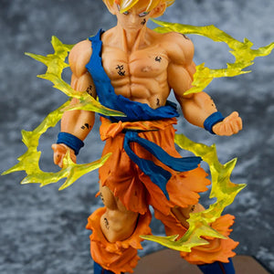 17cm Anime Dragon Ball Super Saiyan One Son Goku Figure Kakarotto Battle Damage Posed Desktop Ornaments Classic Decoration acacuss