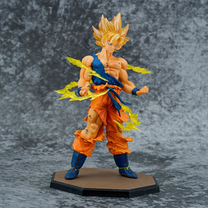 17cm Anime Dragon Ball Super Saiyan One Son Goku Figure Kakarotto Battle Damage Posed Desktop Ornaments Classic Decoration acacuss