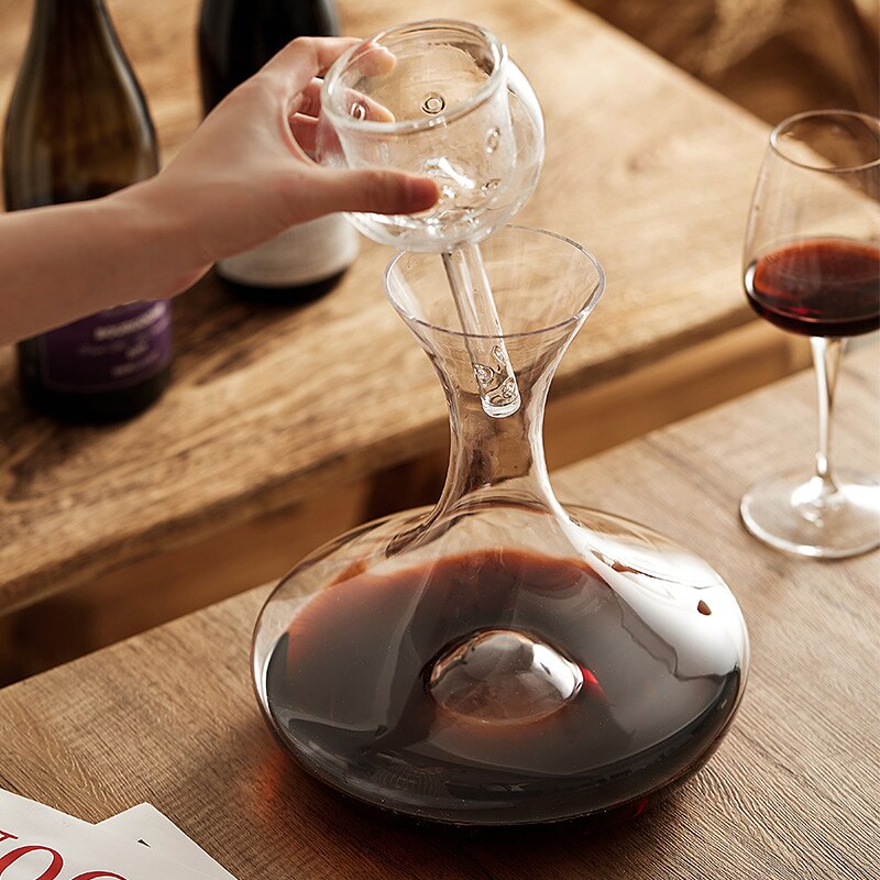 1800ML Big Decanter Handmade Crystal Red Wine Brandy Champagne Glasses Decanter Bottle Jug Pourer Aerator For Family Bar acacuss