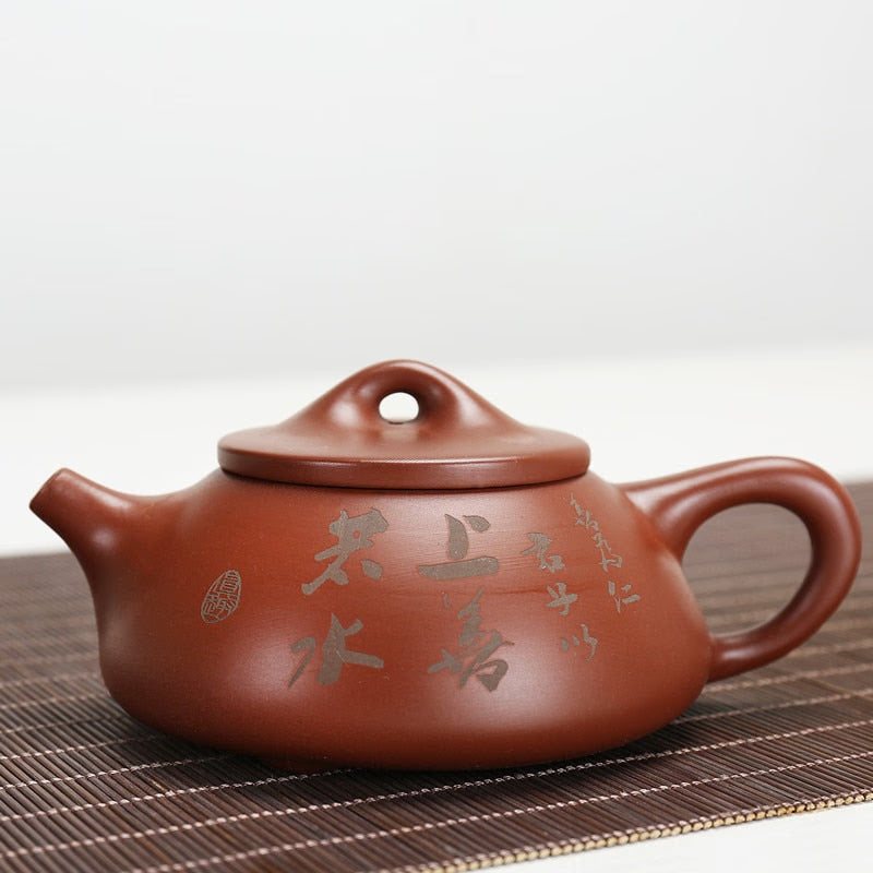 185ML Handcrafted Buddhist Scriptures Yixing Purple Clay Teapot Small Capacity Traditional Chinese Kettle Puer Oolong Tea Set acacuss