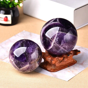 1PC Natural Dream Amethyst Ball Polished Globe Massaging Ball Reiki Healing Stone Home Decoration Exquisite Gifts Souvenirs Gift acacuss