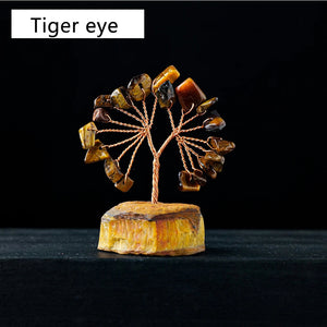1PC Natural Gemstone Crystal Lucky Tree With Raw Stone Base Home Office Desk Living Room Crystal Decor Mini Sized acacuss