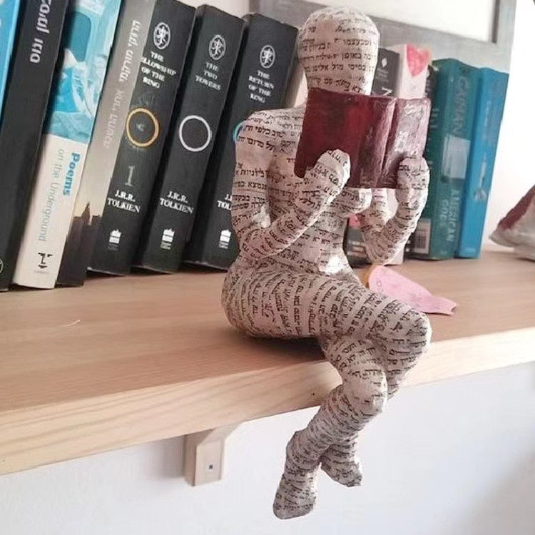 1PC Reading Woman Resin Statue Desktop Decoration Ornament Home Living Room Bedroom Decoration Home Sculpture Ornaments Decor acacuss