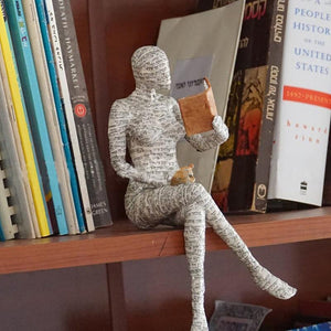 1PC Reading Woman Resin Statue Desktop Decoration Ornament Home Living Room Bedroom Decoration Home Sculpture Ornaments Decor acacuss