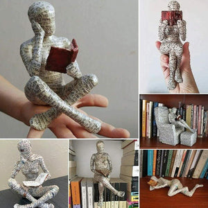 1PC Reading Woman Resin Statue Desktop Decoration Ornament Home Living Room Bedroom Decoration Home Sculpture Ornaments Decor acacuss