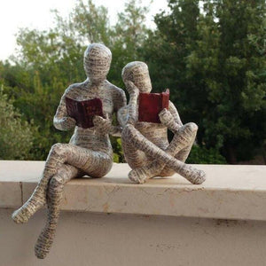 1PC Reading Woman Resin Statue Desktop Decoration Ornament Home Living Room Bedroom Decoration Home Sculpture Ornaments Decor acacuss