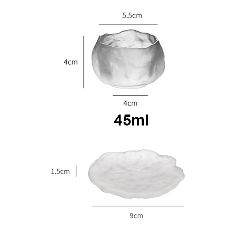 1Pc Japanese Handmade Hammer Pattern Tea Cup Transparent Matte Kungfu Tea Cup Frozen Coaster Wine Cup Home Office Drinkware 45ml acacuss