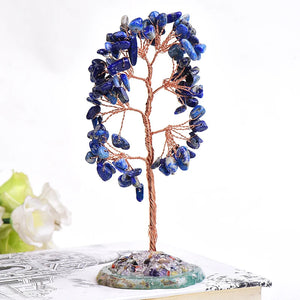 1Pc Natural Crystal Money Tree Gravel Specimen Stone Feng Shui Ornaments Tree of Life Figurines & Agate Slice Stand Home Decor acacuss