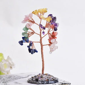 1Pc Natural Crystal Money Tree Gravel Specimen Stone Feng Shui Ornaments Tree of Life Figurines & Agate Slice Stand Home Decor acacuss