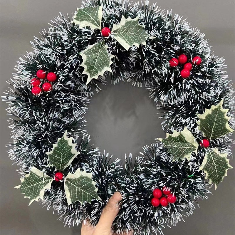 1Pcs Christmas Wreaths Door Hanging Rattan Venue Layout Christmas Decorations Garland for Home Party Decor 2023 New Year acacuss