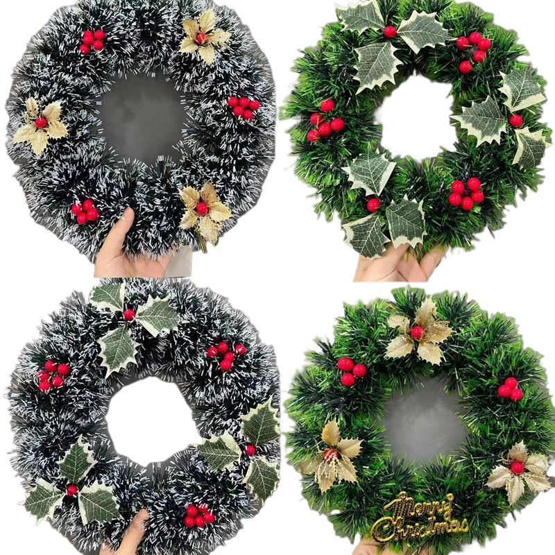 1Pcs Christmas Wreaths Door Hanging Rattan Venue Layout Christmas Decorations Garland for Home Party Decor 2023 New Year acacuss