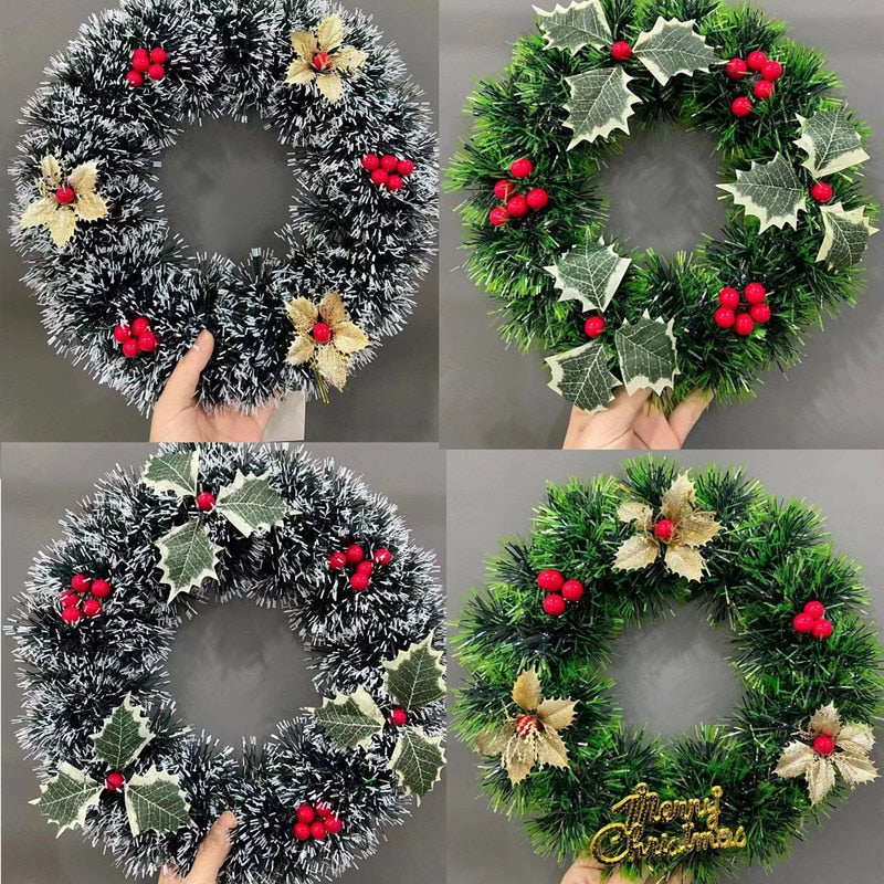 1Pcs Christmas Wreaths Door Hanging Rattan Venue Layout Christmas Decorations Garland for Home Party Decor 2023 New Year acacuss