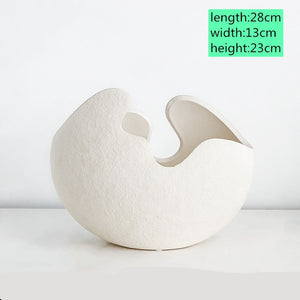 1Pcs Modern pastoral Nordic style White ceramics Egg Shell vase flower pot home desktop ornaments flower arrangement decoration acacuss