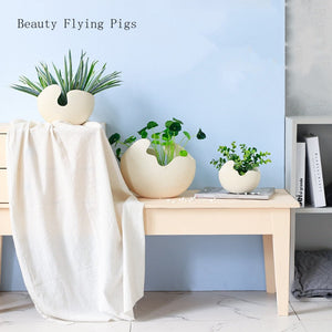 1Pcs Modern pastoral Nordic style White ceramics Egg Shell vase flower pot home desktop ornaments flower arrangement decoration acacuss