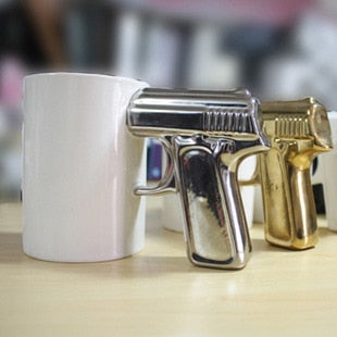 1Pcs Pistol Grip Ceramics Coffee Cups And Mugs Funny Gun Mug Milk Tea Cup Creative Style Ceramic Coffee Mug Drinkware ZL291 acacuss