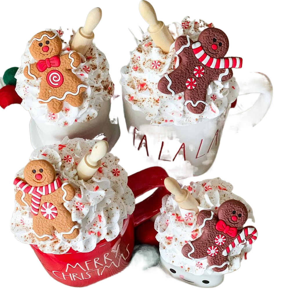 1Set Rubber Gingerbread Man Christmas Hanging Ornaments Colorful Rubber Pendant For Chrismas DIY Gifts Wrapping Decorations acacuss