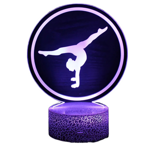 Artistic Gymnastics 3D Night Light for Room Decor USB Remote Control LED Optical Illusion 3D Lamp Kids Birthday Christmas Gift acacuss