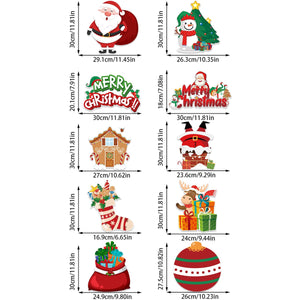 1pair Merry Christmas Door Hanging Banner Santa Claus Snowman Couplet Navidad 2023 Christmas Party Home Decoration 2024 Noel acacuss