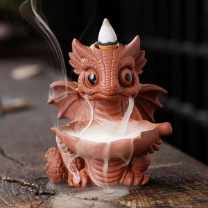 1pc Ceramic Waterfall Incense Burner, Vintage Dragon Backflow Incense Burner, Household Burner Catcher Holder (Without Incense） acacuss