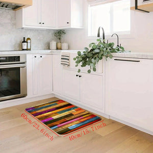 1pc, Colorful Geometric Printed Floor Mat, Home Kitchen Non-slip Oil-proof Floor Mat, Kitchen Indoor Floor Runner Rug acacuss