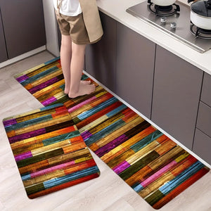 1pc, Colorful Geometric Printed Floor Mat, Home Kitchen Non-slip Oil-proof Floor Mat, Kitchen Indoor Floor Runner Rug acacuss