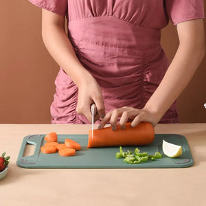 1pc Cutting Board Two Sides Of Stainless Steel and Plastic Dual-purpose Multifunctional Cut Vegetables and Meat Chopping Board acacuss