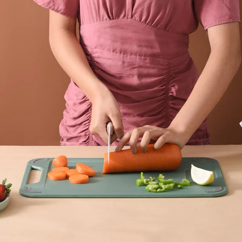 1pc Cutting Board Two Sides Of Stainless Steel and Plastic Dual-purpose Multifunctional Cut Vegetables and Meat Chopping Board acacuss