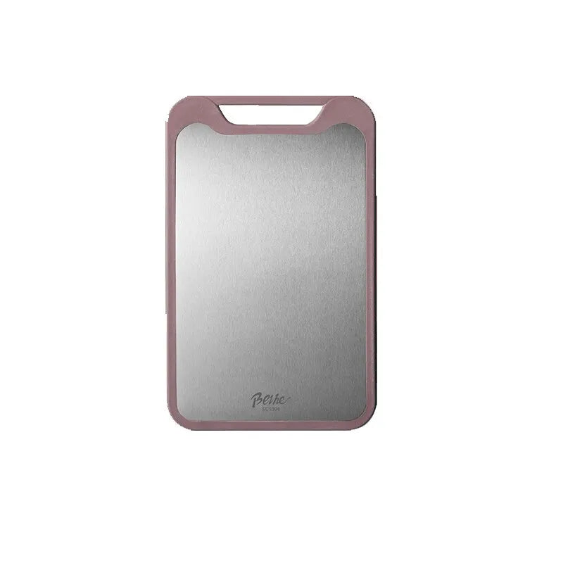 1pc Cutting Board Two Sides Of Stainless Steel and Plastic Dual-purpose Multifunctional Cut Vegetables and Meat Chopping Board acacuss