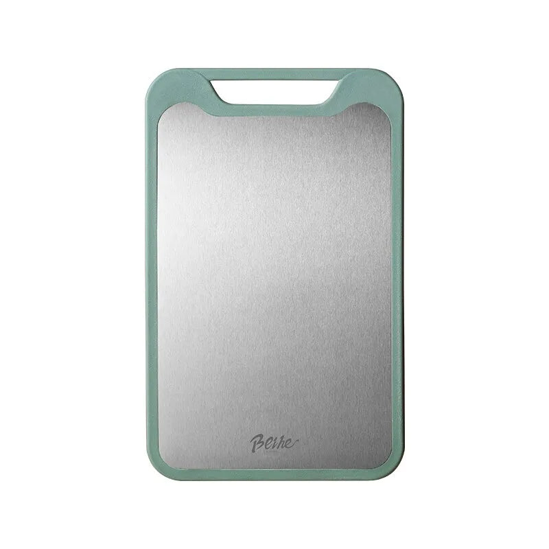 1pc Cutting Board Two Sides Of Stainless Steel and Plastic Dual-purpose Multifunctional Cut Vegetables and Meat Chopping Board acacuss