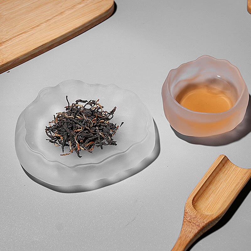 1pc Japanese Style Glass Cup Tasting Transparent/Frozen Tea Cups White Wine Cup Kongfu Master Teacup Tea Cup And Tea Mat 2 Style acacuss