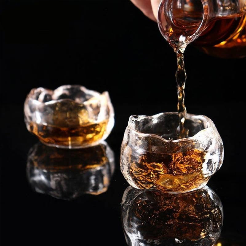 1pc Japanese Style Glass Cup Tasting Transparent/Frozen Tea Cups White Wine Cup Kongfu Master Teacup acacuss
