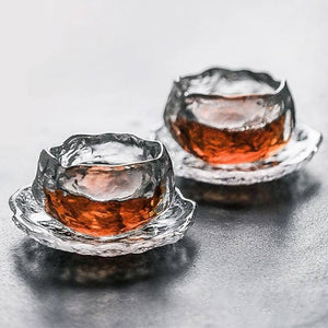 1pc Japanese Style Glass Cup Tasting Transparent/Frozen Tea Cups White Wine Cup Kongfu Master Teacup acacuss