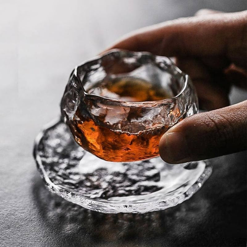 1pc Japanese Style Glass Cup Tasting Transparent/Frozen Tea Cups White Wine Cup Kongfu Master Teacup acacuss