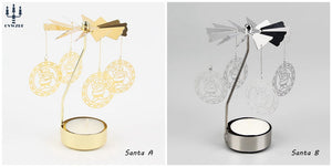 1pc Metal Hot Rotating Candle Holder Christmas Rotating Candle Holder Dinner Party Wedding Party Candle Holder Decoration Gift acacuss