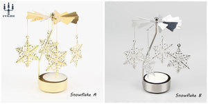 1pc Metal Hot Rotating Candle Holder Christmas Rotating Candle Holder Dinner Party Wedding Party Candle Holder Decoration Gift acacuss