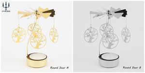 1pc Metal Hot Rotating Candle Holder Christmas Rotating Candle Holder Dinner Party Wedding Party Candle Holder Decoration Gift acacuss