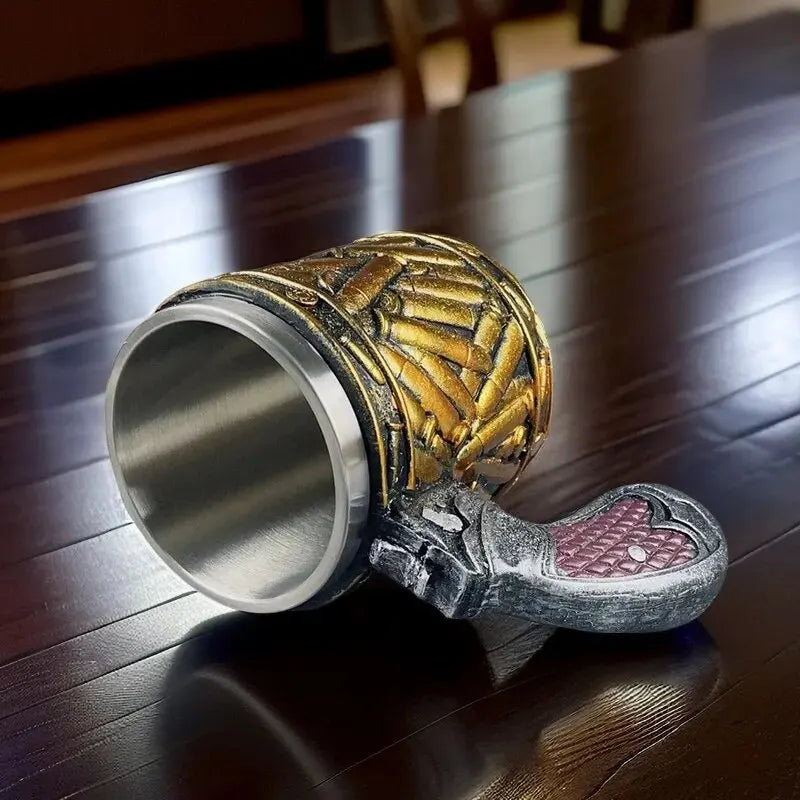 1pc, Stainless Steel Bullet Pattern Beer Mug - Perfect for Summer and Winter Drinks, Coffee, and Water - Ideal Gift for Birthday acacuss