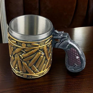 1pc, Stainless Steel Bullet Pattern Beer Mug - Perfect for Summer and Winter Drinks, Coffee, and Water - Ideal Gift for Birthday acacuss