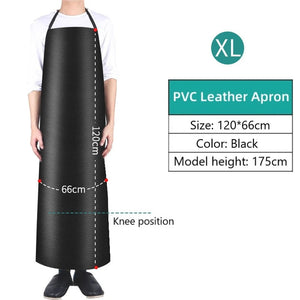 1pc Waterproof Oilproof Apron PVC Leather Heavy Duty Apron For Cleaner Cooking Grill Kitchen Multi-Sizes Kitchen Aprons acacuss